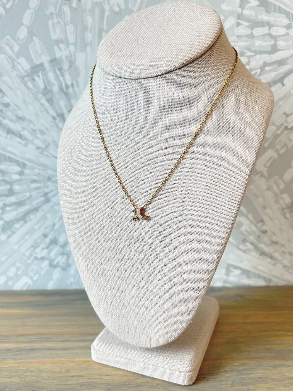 Super Delicate Gold Star and Moon Choker Necklace - EUC MSRP $28